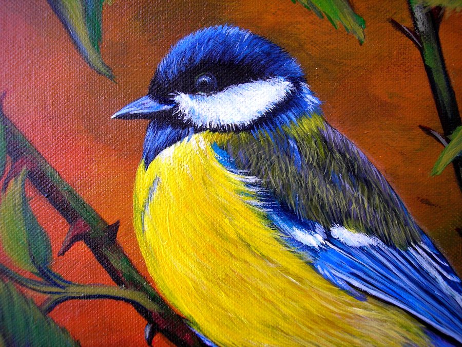 Bird in roses